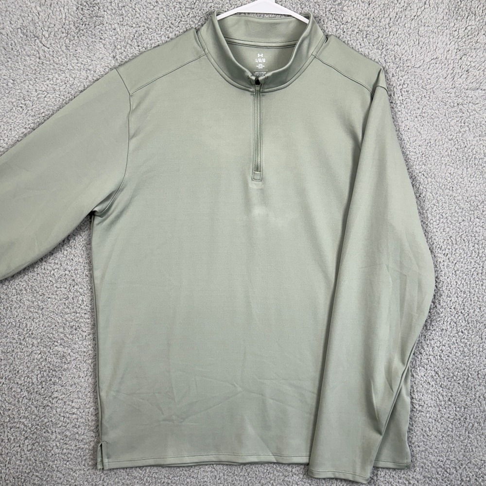 Under Armour Sweatshirt Pullover Mens Large Gray Golf Quarter Zip Loose Logo NEW